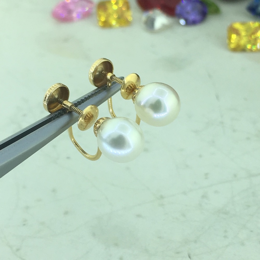 14k Saltwater Pearl Earring For Non-Pierced Ears